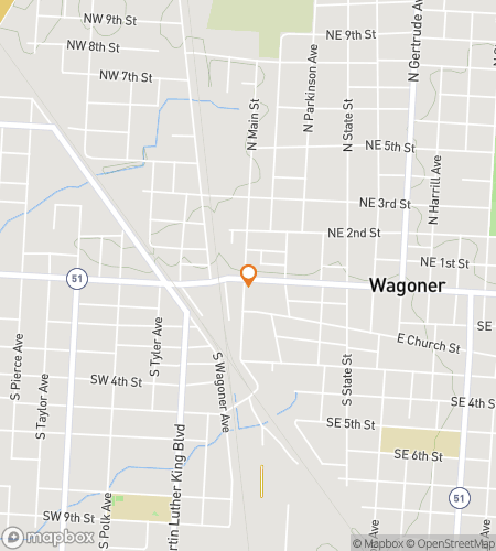 Map of scavenger hunt walking tour for Wagoner's Wild Downtown Treasure Hunt