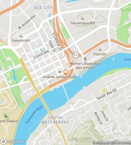 Map of scavenger hunt walking tour for Knoxville Ghost Hunt