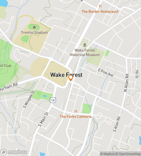 Map of scavenger hunt walking tour for Wake Forest Discovery Crawl