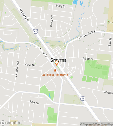 Smyrna'nın Smirking Scavenger Sprint'i için scavenger hunt yürüyüş turu haritası