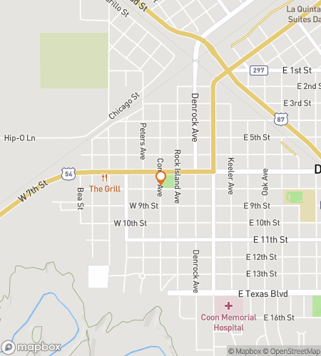 Map of scavenger hunt walking tour for Dalhart's Downtown Discovery