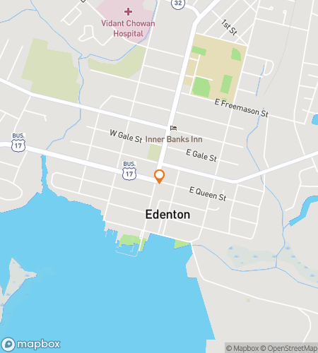 Map of scavenger hunt walking tour for Edenton Excursion Extravaganza