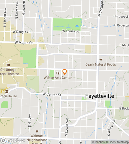 Map of scavenger hunt walking tour for Fayetteville Arkansas Bar Crawl