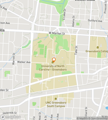 Map of scavenger hunt walking tour for University of North Carolina Hunt