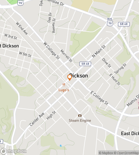 Map of scavenger hunt walking tour for Rail It In&colon; Downtown Dickson