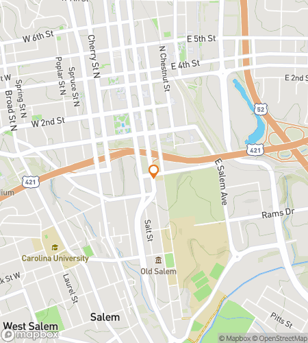 Map of scavenger hunt walking tour for Salem College Adventure Trail