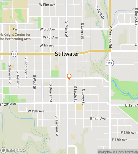 Map of scavenger hunt walking tour for Stillwater's Aquadacious Exploration