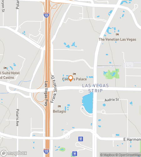 Map of scavenger hunt walking tour for CSI: Vegas Evidence Expedition