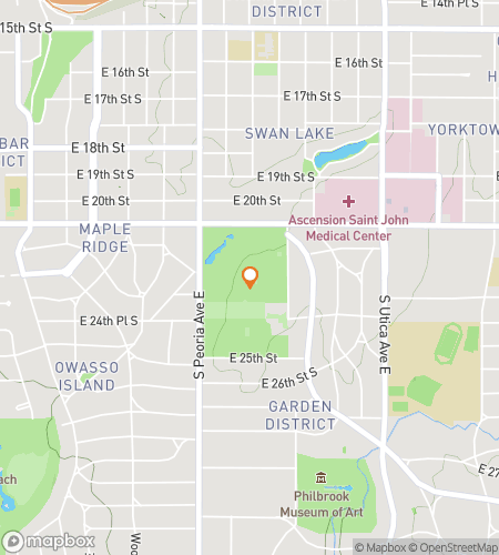 Map of scavenger hunt walking tour for Sprout & About: Tulsa Challenge