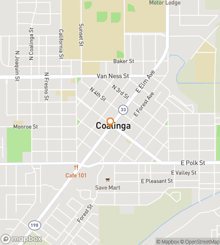 Map of scavenger hunt walking tour for Coalinga‘s Coal-A-Rama Caper