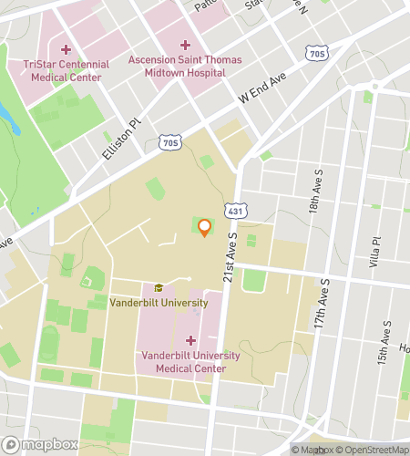 Map of scavenger hunt walking tour for Vanderbilt University Scavenger Hunt