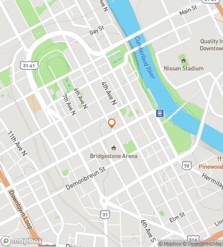 Mapa pěší prohlídky scavenger hunt pro Music City Madness