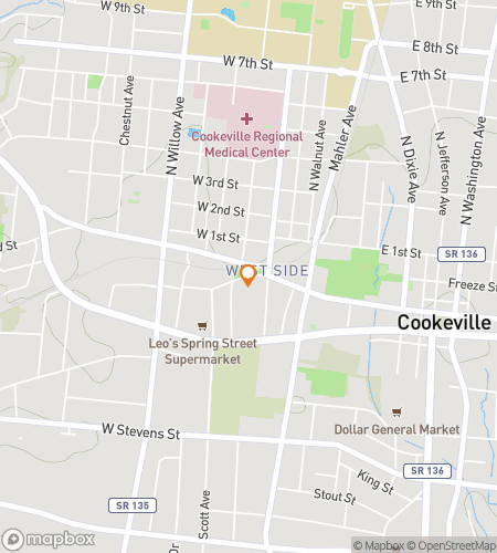 Map of scavenger hunt walking tour for Cookevilles Downtown Adventure Quest!