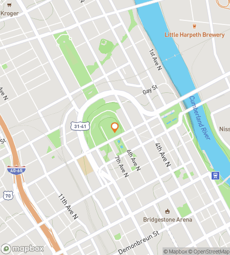 Map of scavenger hunt walking tour for Rhythm & Clues: The Music City Challenge