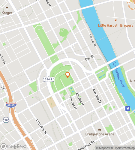 Map of scavenger hunt walking tour for Honky Tonk Hits Nashville Audio Tour Adventure