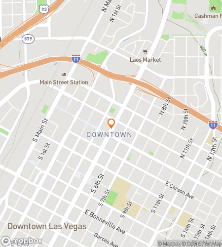 Map of scavenger hunt walking tour for Freewheelin' Down Fremont St.