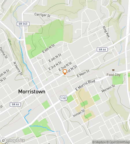 Térkép a Morristown Mischief Hunt kincsvadászat sétaútjáról