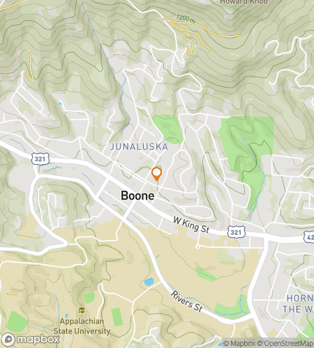 Map of scavenger hunt walking tour for Boone Appétit Hunt