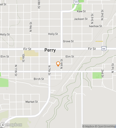 Map of scavenger hunt walking tour for Perry‘s Puzzling Pursuit