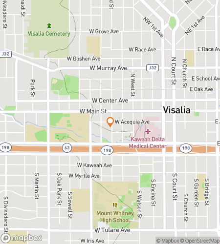 Map of scavenger hunt walking tour for Visalia‘s Vibrant Village Venture