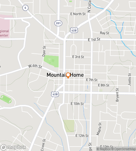 Map of scavenger hunt walking tour for Mountain Home Marvel Hunt