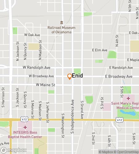 Aarteenmetsästyskierroksen kartta Enidin aarteenmetsästykseen