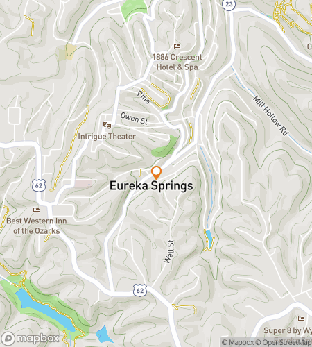 Map of scavenger hunt walking tour for Eureka Springs Ghost Hunt
