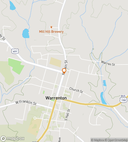 Map of scavenger hunt walking tour for Warrenton Wonders & Whimsical Hunts