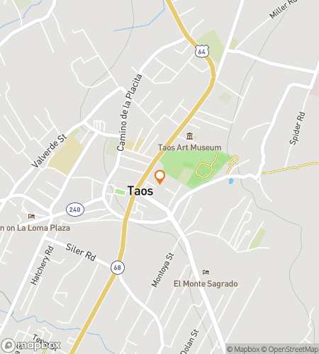 Map of scavenger hunt walking tour for  Taos scavenger hunt