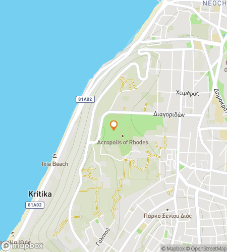 Map of scavenger hunt walking tour for Roaring Rhodes