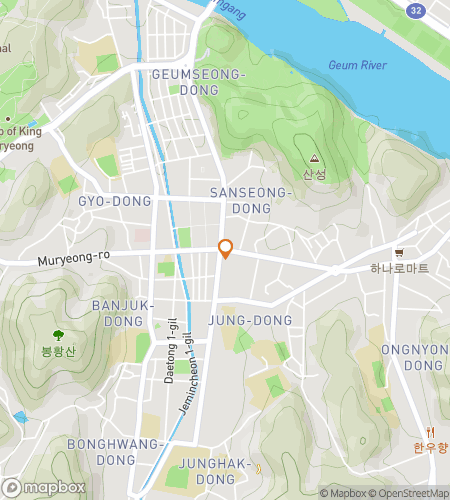 Map of scavenger hunt walking tour for Fortresses & Forgotten Kings: The Gongju Hunt