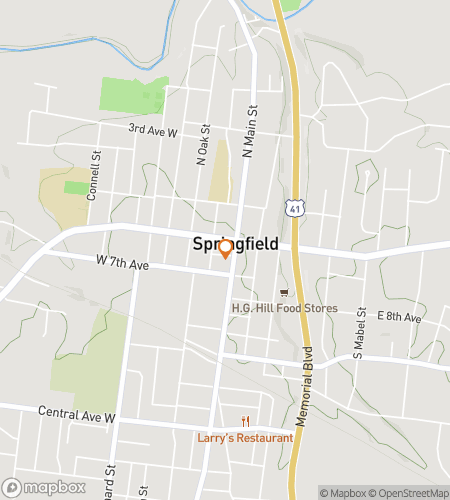 Hartă a turului pe jos cu vânătoare de comori pentru Springfield’s Secret Stash Scavenger