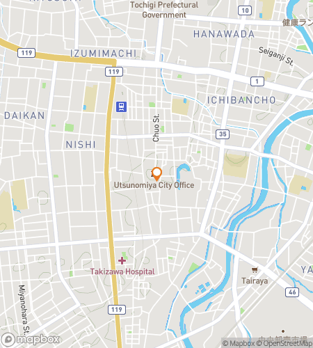 Map of scavenger hunt walking tour for Lanterns, Legends & Hidden Streets of Utsunomiya