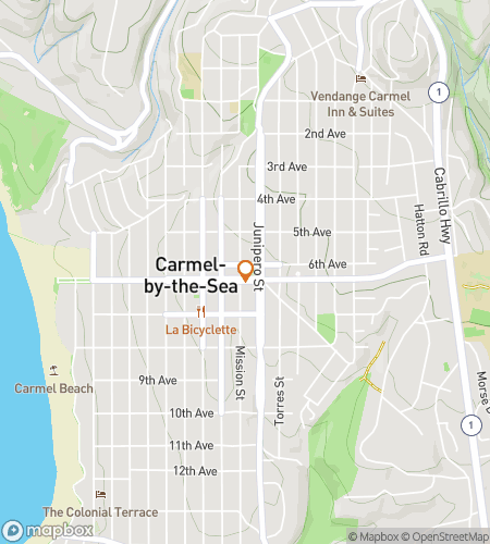 Map of scavenger hunt walking tour for Feel The Carmel-by-the-Sea Breeze