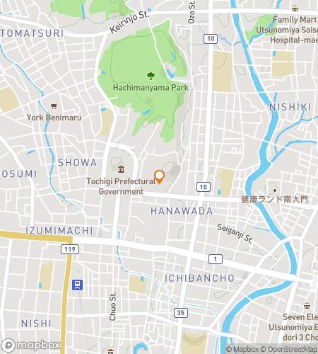 Map of scavenger hunt walking tour for Utsunomiya, Japan Hunt Through Gates, Water, and Memory