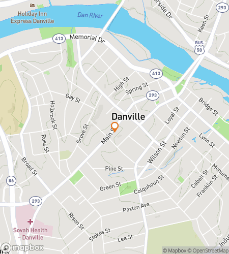 डैनविल स्कैवेंजर हंट के लिए स्कैवेंजर हंट वॉकिंग टूर का नक्शा