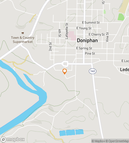 Map of scavenger hunt walking tour for Doniphan‘s Dazzling Downtown Dash