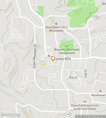 Térkép a kincskereső gyalogtúrához a Branson Színházi Negyed Backstage Bonanzájához