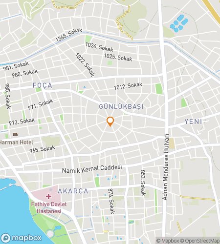 Map of scavenger hunt walking tour for Harbor of Legends: The Fethiye Hunt