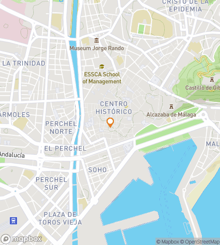 Map of scavenger hunt walking tour for Málaga Old Town: Towers & Treasures