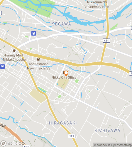 Map of scavenger hunt walking tour for Nikko Mode: The Sacred Mountain Chase