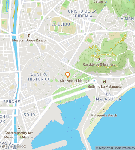 Map of scavenger hunt walking tour for Málagas Downtown Discovery