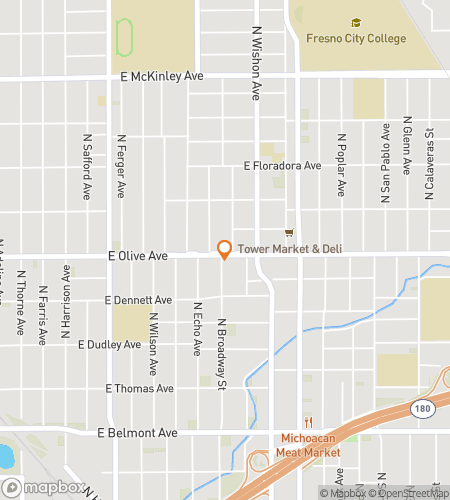 Map of scavenger hunt walking tour for Fresno Gets Freaky