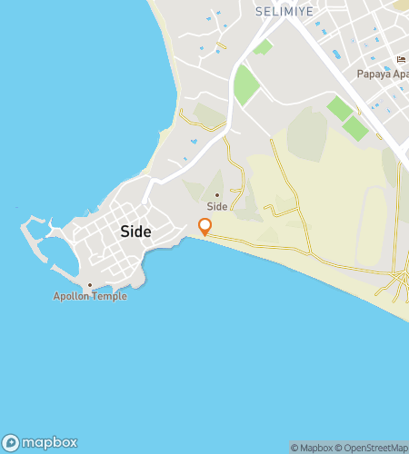 Map of scavenger hunt walking tour for Side Agora to Amphitheatre Hunt