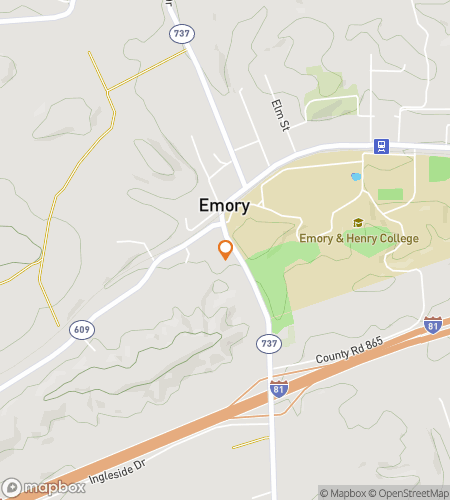 Map of scavenger hunt walking tour for Emory & Henry College Hunt