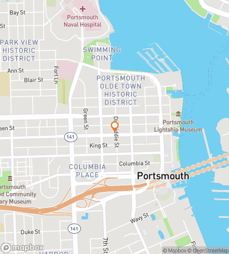 Mapa do passeio a pé de caça ao tesouro para Portsmouth Puns & Plunder Hunt