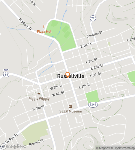 Russellville Riddles & Ramble için scavenger hunt yürüyüş turu haritası