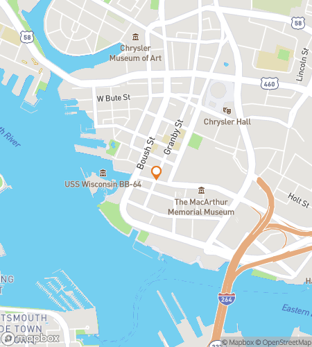 Map of scavenger hunt walking tour for Norfolk Virginia Bar Hunt