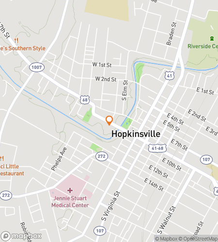 Map of scavenger hunt walking tour for  Hopkinsville scavenger hunt