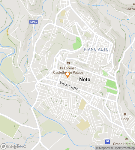 Map of scavenger hunt walking tour for Honey-Stone & Baroque Bones: The Noto Core Quest